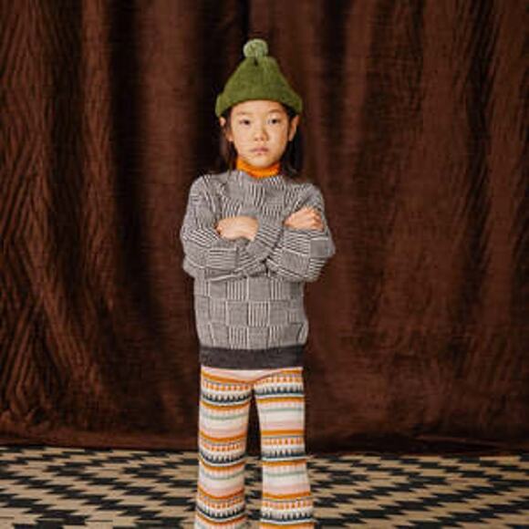 Misha & Puff Illusion Funnel Neck Sweater Grey & White size 4 - Picture 1 of 6